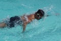 Boy athlete is trained freestyle in preparation for the coming annual swimming sport event. Royalty Free Stock Photo